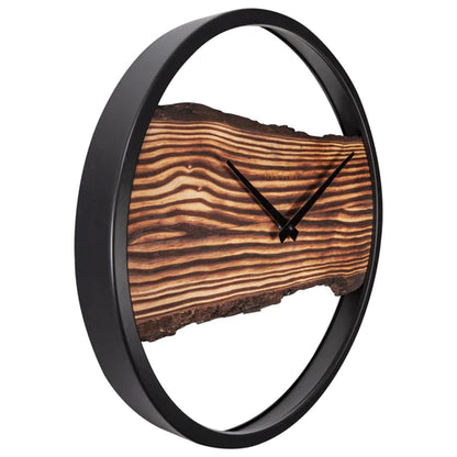 Wandklok Nextime 45cm Forest Large hout/metaal stil uurwerk