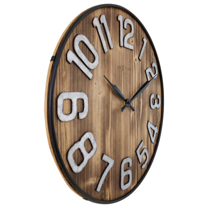 Grote Wandklok - 50cm - Stil - Hout - Metaal - "Aberdeen" - NeXtime