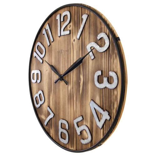 Grote Wandklok - 50cm - Stil - Hout - Metaal - "Aberdeen" - NeXtime