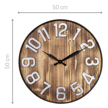 Grote Wandklok - 50cm - Stil - Hout - Metaal - "Aberdeen" - NeXtime