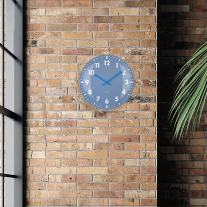 Wandklok Nextime dia 50cm bolvormig glas blauw kunststof    Duomo