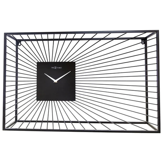 Wandklok Nextime 70x45x15 cm zwart metaal Vasco