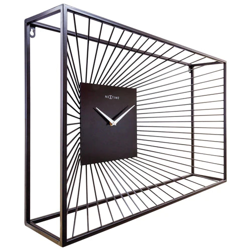 Wandklok Nextime 70x45x15 cm zwart metaal Vasco