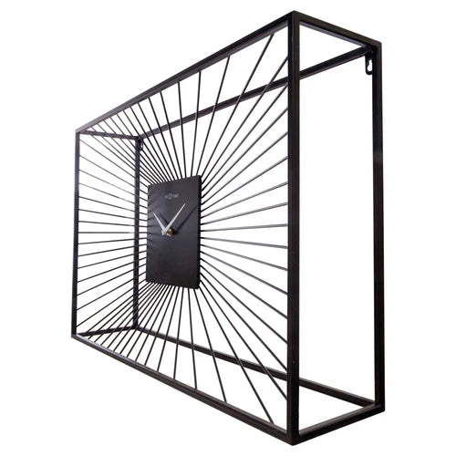 Wandklok Nextime 70x45x15 cm zwart metaal Vasco