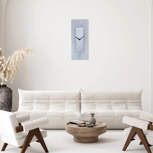 Wandklok Nextime 20x50cm glas Frosted/Mirror Dali