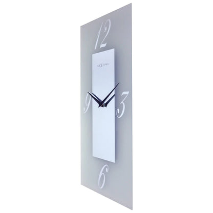 Wandklok Nextime 20x50cm glas Frosted/Mirror Dali