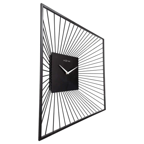 Wandklok Nextime 45x45x15 zwart metaal Vasco Square