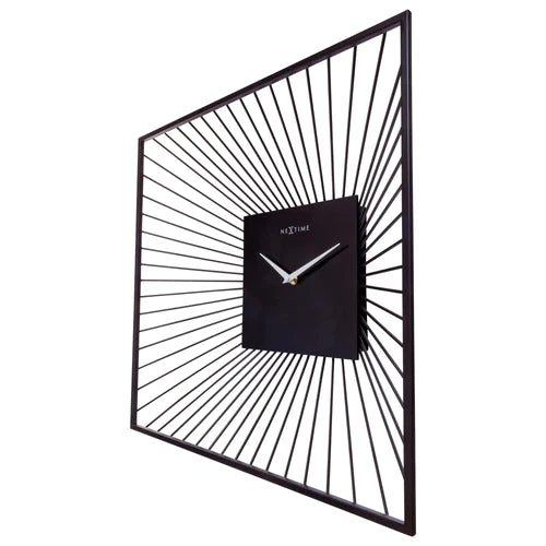 Wandklok Nextime 45x45x15 zwart metaal Vasco Square