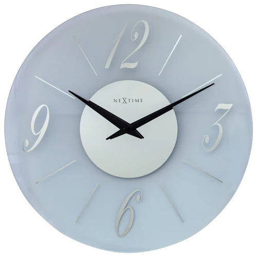 Wandklok Nextime dia 43cm glas Frosted/Mirror Dali Round