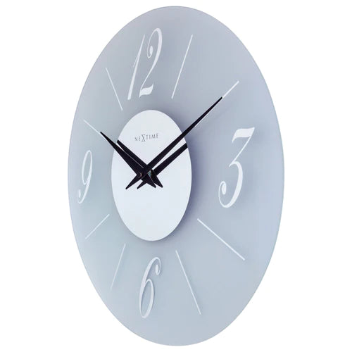 Wandklok Nextime dia 43cm glas Frosted/Mirror Dali Round