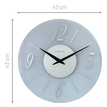 Wandklok Nextime dia 43cm glas Frosted/Mirror Dali Round