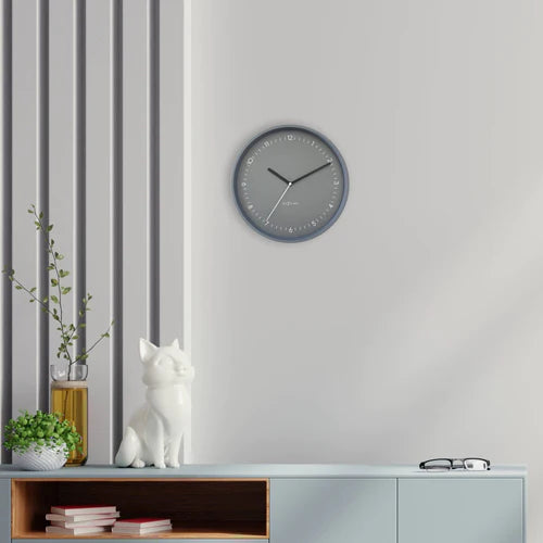 Wandklok Nextime dia 30cm grijs aluminium Berlijn