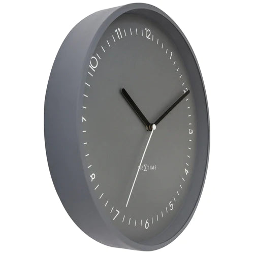 Wandklok Nextime dia 30cm grijs aluminium Berlijn