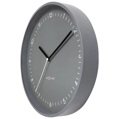 Wandklok Nextime dia 30cm grijs aluminium Berlijn