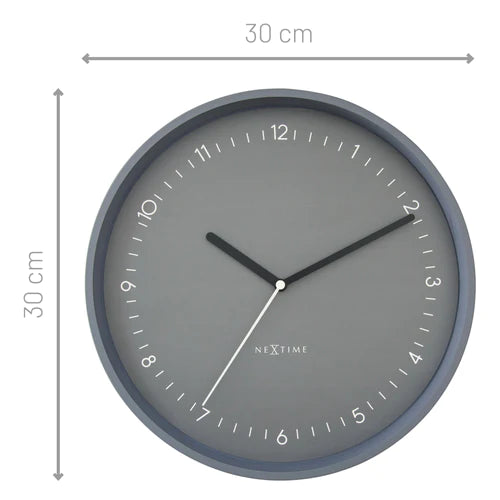 Wandklok Nextime dia 30cm grijs aluminium Berlijn