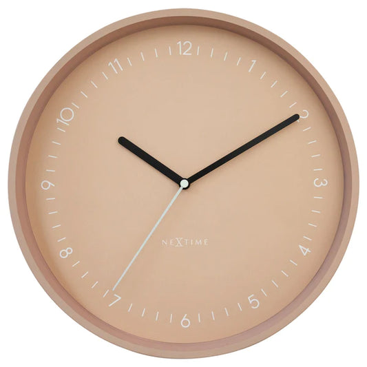 Wandklok Nextime dia 30cm Roze Aluminum Berlin