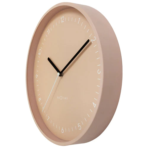 Wandklok Nextime dia 30cm Roze Aluminum Berlin