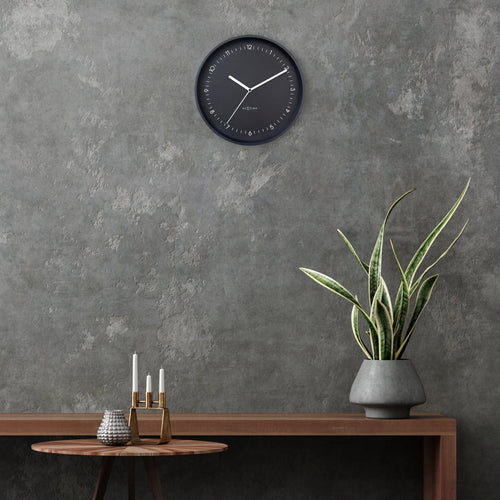 Wandklok Nextime dia 30cm Zwart Aluminum Berlin