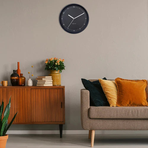 Wandklok Nextime dia 30cm Zwart Aluminum Berlin