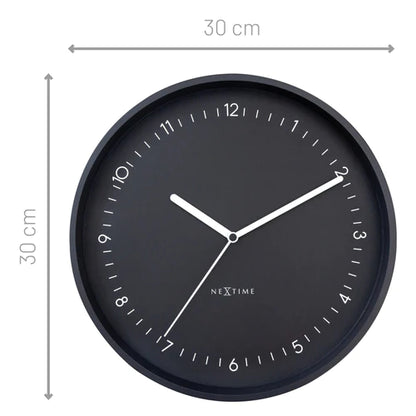 Wandklok Nextime dia 30cm Zwart Aluminum Berlin