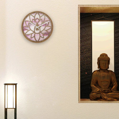 Wandklok Nextime dia 40cm Roze Hout Lotus