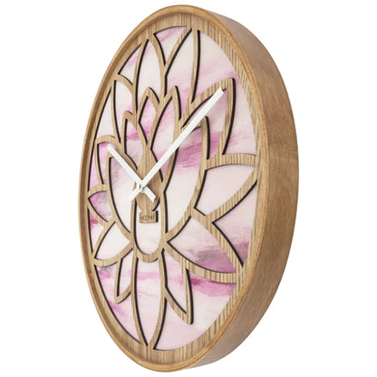 Wandklok Nextime dia 40cm Roze Hout Lotus