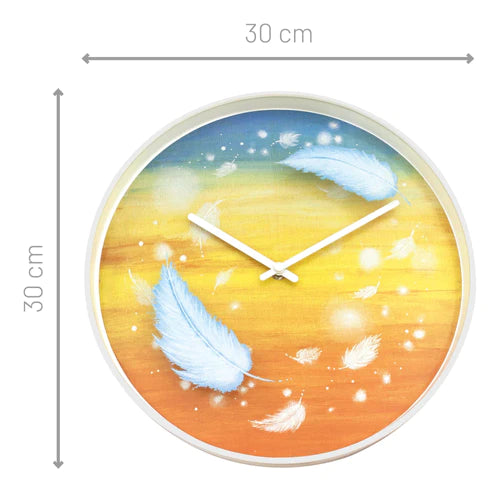 Wandklok Nextime dia 30cm multicolour kunststof Feathers