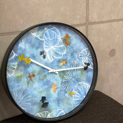 Wandklok Nextime dia 30cm blauw kunststof Pond