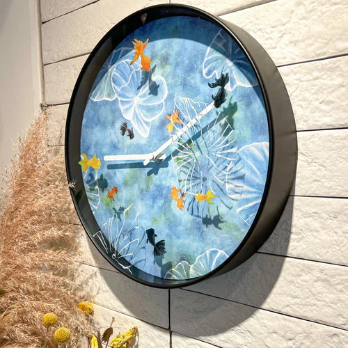 Wandklok Nextime dia 30cm blauw kunststof Pond