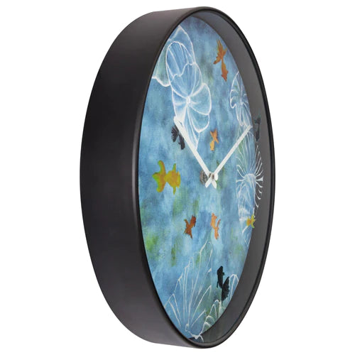 Wandklok Nextime dia 30cm blauw kunststof Pond