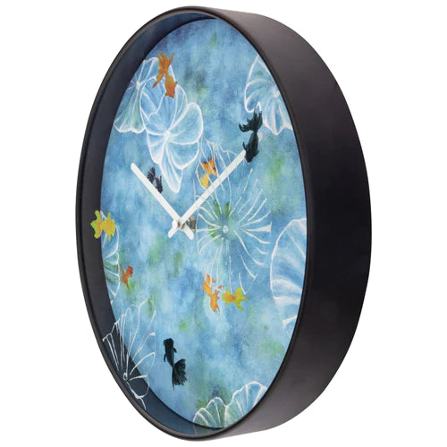 Wandklok Nextime dia 30cm blauw kunststof Pond