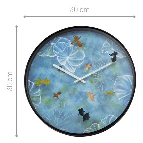 Wandklok Nextime dia 30cm blauw kunststof Pond