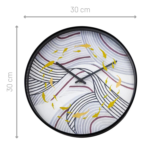 Wandklok Nextime dia 30cm grijs kunststof Koi