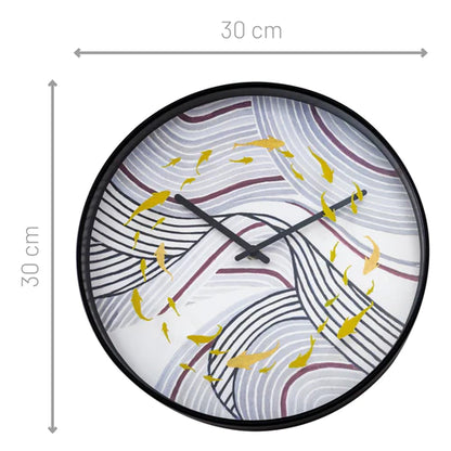 Wandklok Nextime dia 30cm grijs kunststof Koi