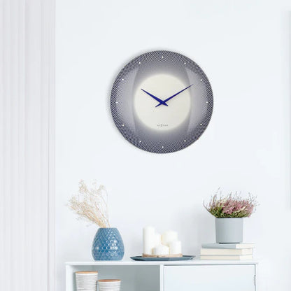 Wandklok Nextime dia 50cm bolvormig glas blauw kunststof    Deep