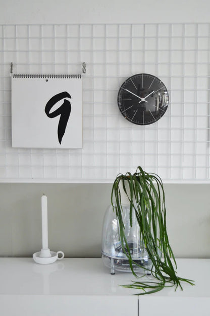 Wandklok NeXtime Big Stripe dia 20 glas zwart