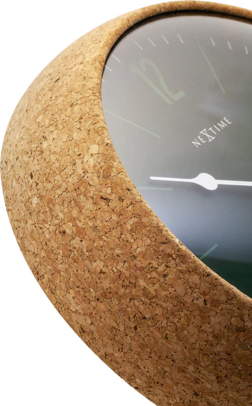 Wandklok NeXtime Cork Ø 30 cm groen