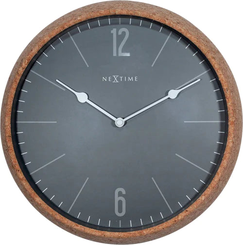 Wandklok NeXtime Cork Ø 30 cm groen