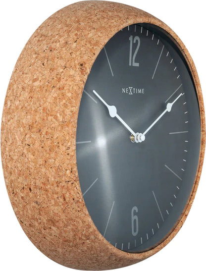 Wandklok NeXtime Cork Ø 30 cm groen