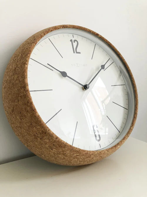 Wandklok NeXtime Cork Ø 30 cm groen