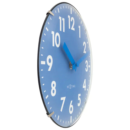 Tafelklok Nextime Duomo Mini 20 cm blauw gebolde glazen     lens