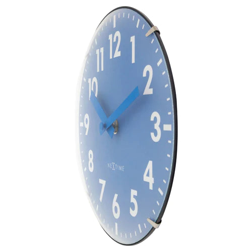 Tafelklok Nextime Duomo Mini 20 cm blauw gebolde glazen     lens