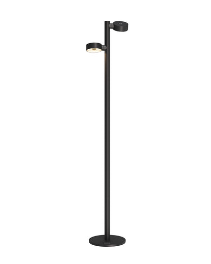 Sompex | vloerlamp RONDA| Dubbele lampen |  Zwart | oplaadbare vloerlamp|