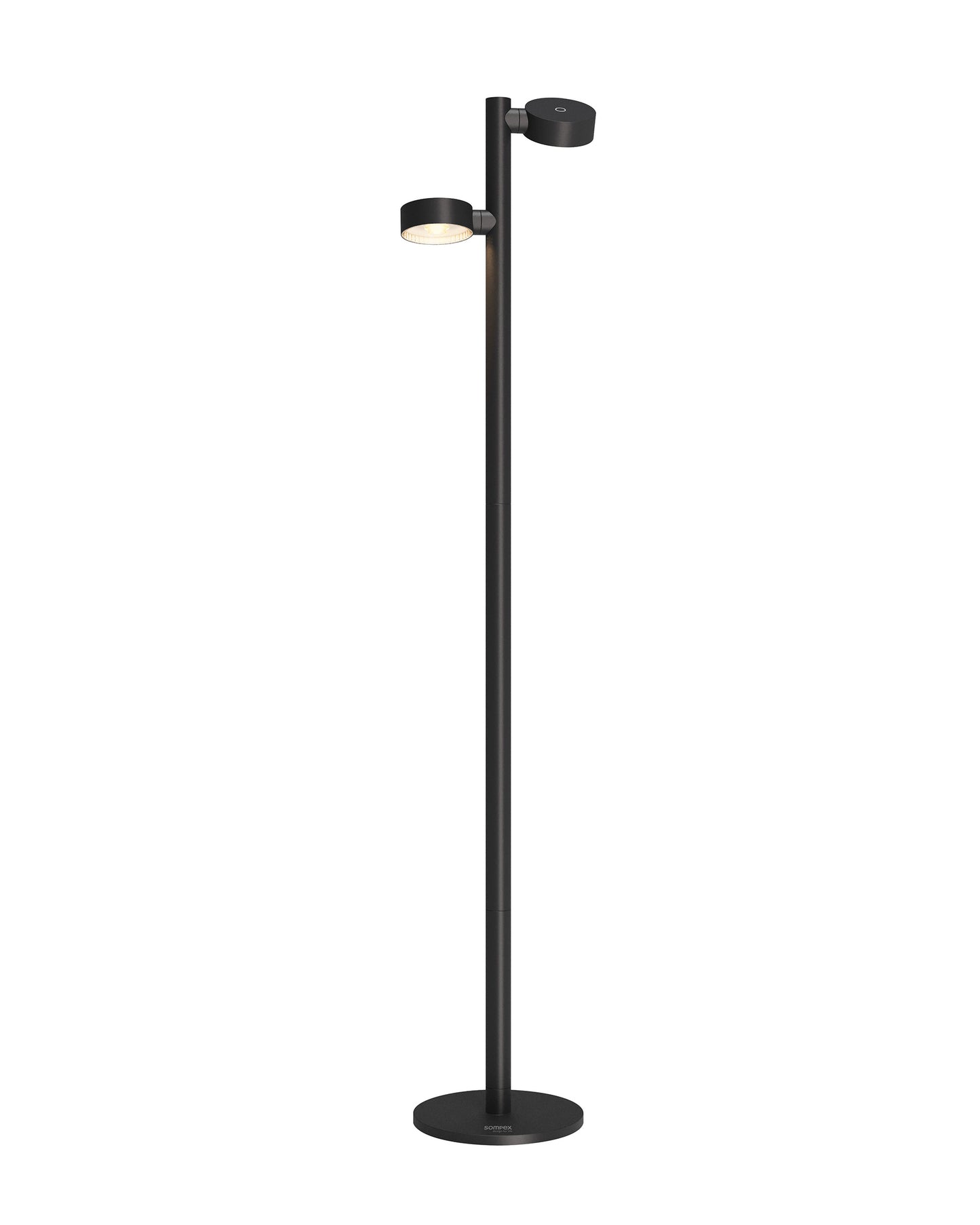 Sompex | vloerlamp RONDA| Dubbele lampen |  Zwart | oplaadbare vloerlamp|