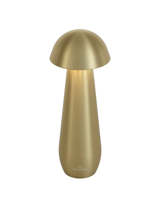 Villeroy & Boch tafellamp MODENA | 21 cm| Geborsteld goud | op accu / dimbaar  / oplaadbaar