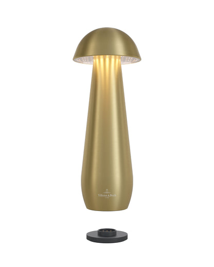 Villeroy & Boch tafellamp MODENA | 21 cm| Geborsteld goud | op accu / dimbaar  / oplaadbaar