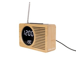 Alarm Clock Retro Radio Bamboo