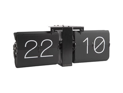 Flip Clock No Case Black on Black Karlsson 36cm zwart