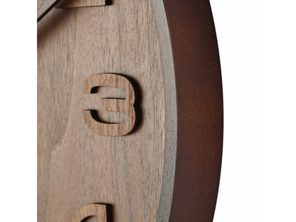 Wandklok NeXtime dia. 35 cm, hout, bruin, 'Wood Wood Medium'