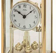 AMS Stolpklok Jaarpendule 1211 Anniversary Clock 23cm goudkleurig